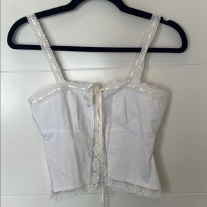 Rumored - White Lace Trim Top